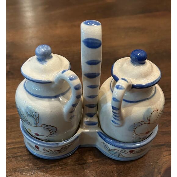 Vintage Nasco Chicken Rooster Salt Pepper Shaker Set Hand Painted Made In Japan - Picture 5 of 8